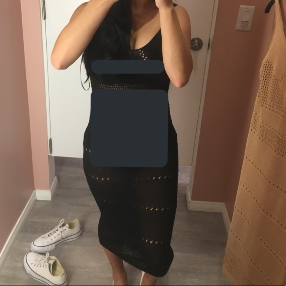 FESTIVAL BLACK COACHELLA MESH/CROCHET DRESS